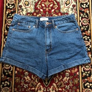 High waisted denim shorts